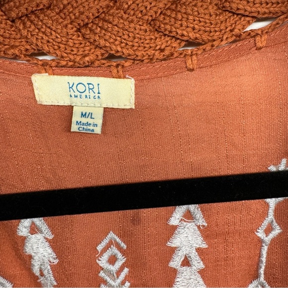 KORI America knit back embroidered cardigan size M/L - Picture 7 of 7